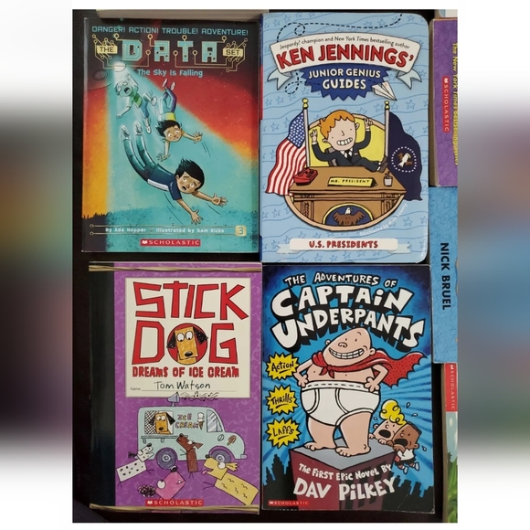 *: Mix lot 11 books boy characters stick dog captain underpants rip & red kids - Picture 2 of 9